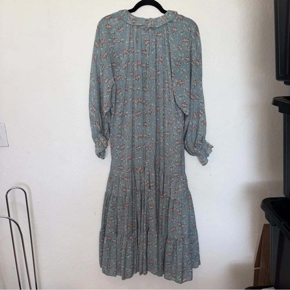 Storia Boutique Floral Drop Waist Tiered Long Sleeve Maxi Dress - Picture 4 of 8